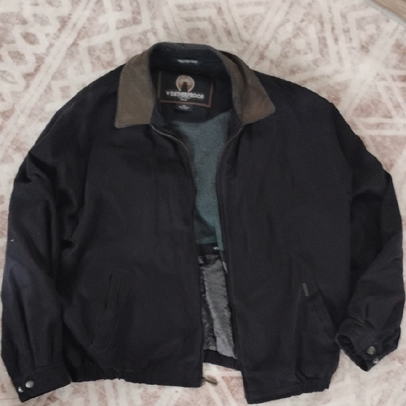 Weatherproof Other - Weatherproof Vintage Men's Black Bomber Jacket with Brown Collar